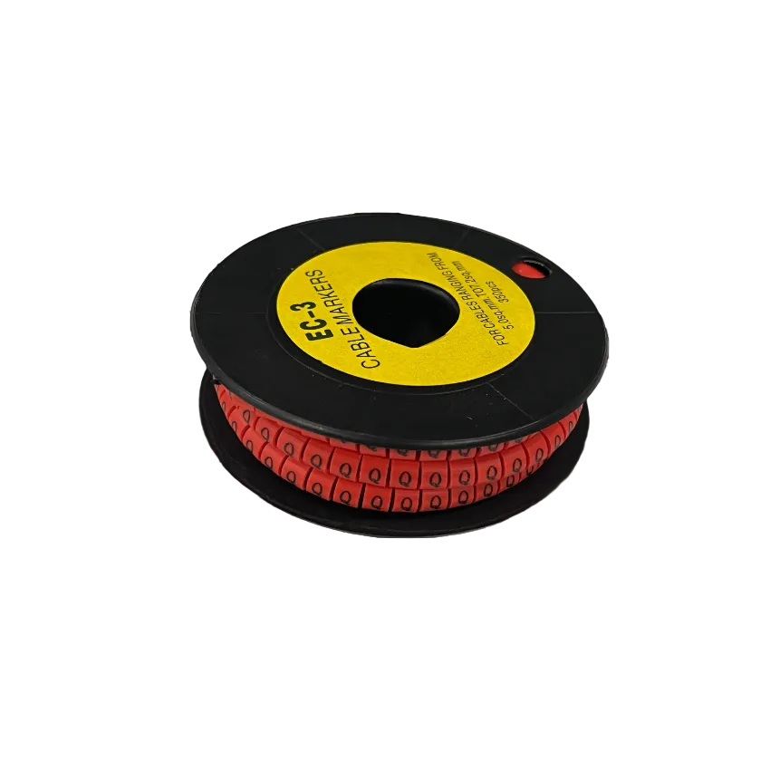Grippes Cable Marker Red - Q on a black spool for effective cable management and organization