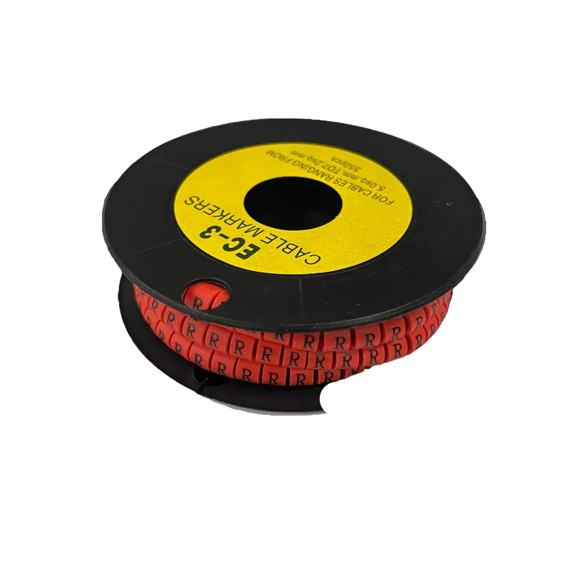 Grippes Cable Marker Red - R on a spool for effective cable management and organization