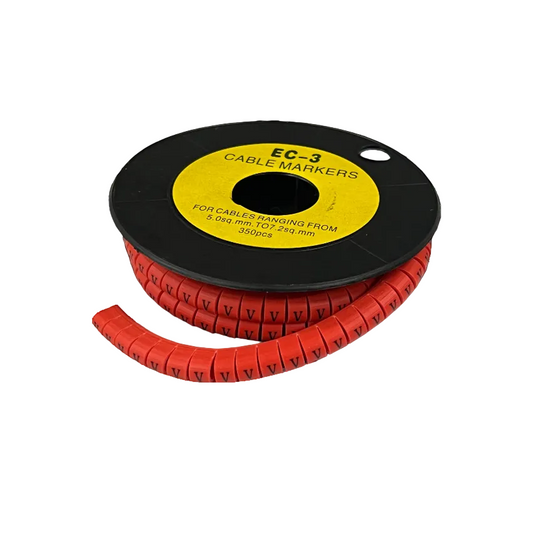 Grippes Cable Marker Red - V for organizing and identifying cables with 350 pieces on a spool