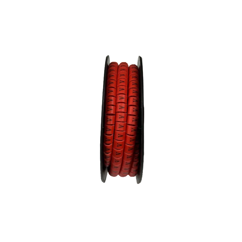 Grippes Cable Marker Red - V on a spool for efficient cable organization and identification