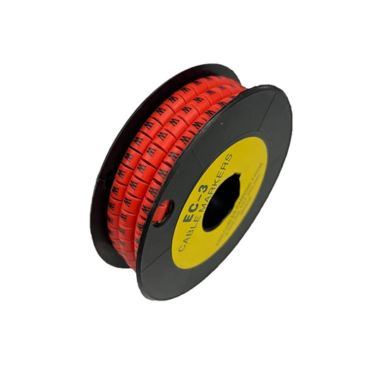 Grippes Cable Marker Red - W on a spool for organized cable management and labeling