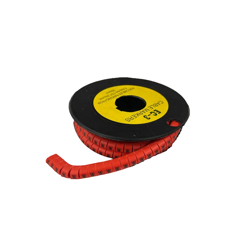 Grippes Cable Marker Red - W on a spool for organized cable management and easy identification