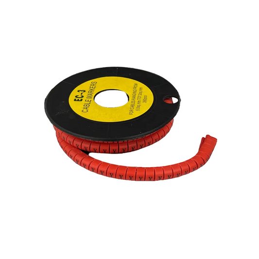 Grippes Cable Marker Red - Y on a spool for organizing and labeling cables easily