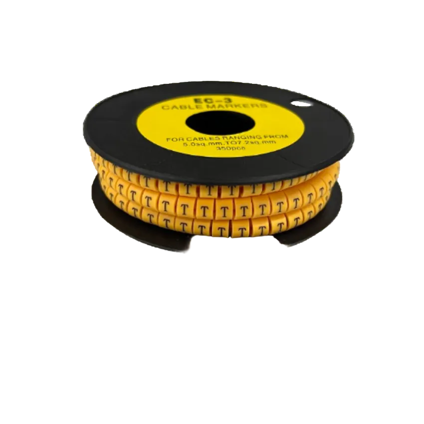 Grippes Cable Marker T - Yellow spool with repeated T identifier beads for cable management labeling