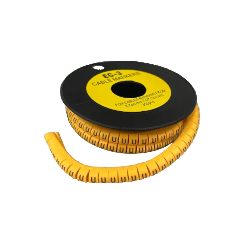 Grippes spool of Cable Marker U - Yellow segmented wire markers for organizing and identifying cables