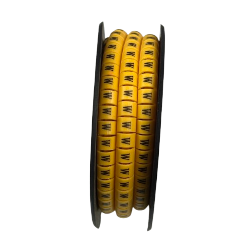 Grippes Cable Marker W - Yellow spool of adhesive cable labels for wire identification and organization