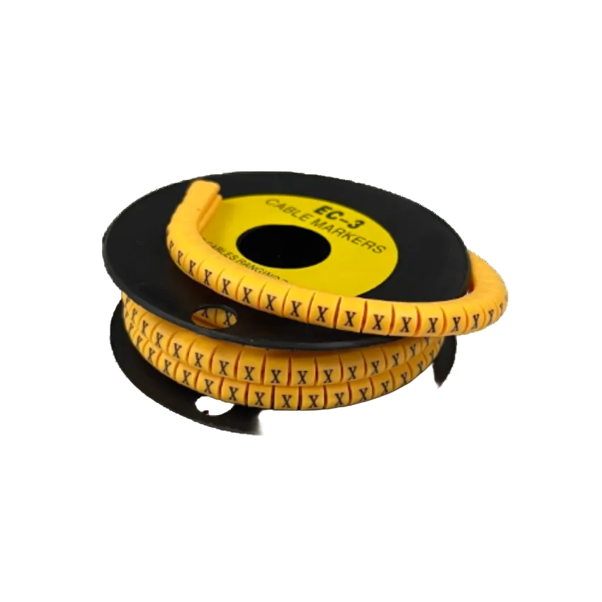 Grippes Cable Marker X - Yellow flexible spiral cable identification wrap on black reel