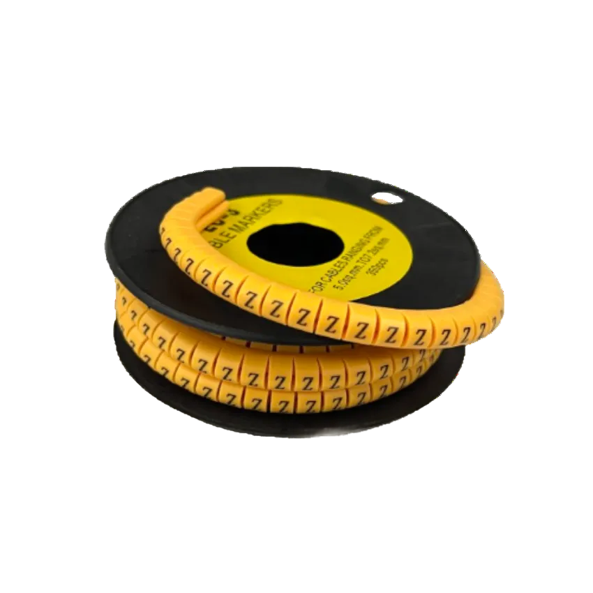 Grippes Cable Management spool of Cable Marker Z - Yellow ring markers coiled for labeling cables