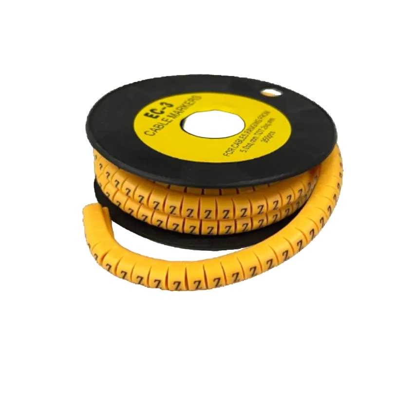 Grippes Cable Marker Z - Yellow spool of flexible lettered cable markers for wire identification
