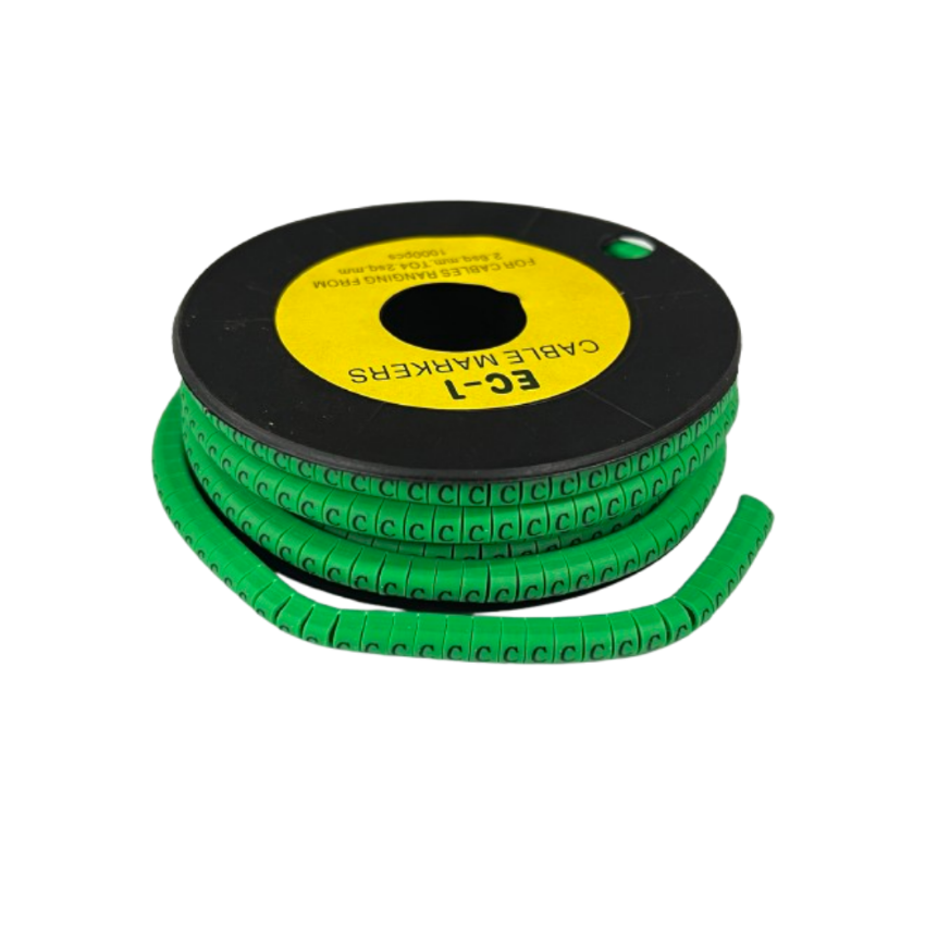 EC-1 cable marker green 1000pcs on a spool for organized cable management and identification