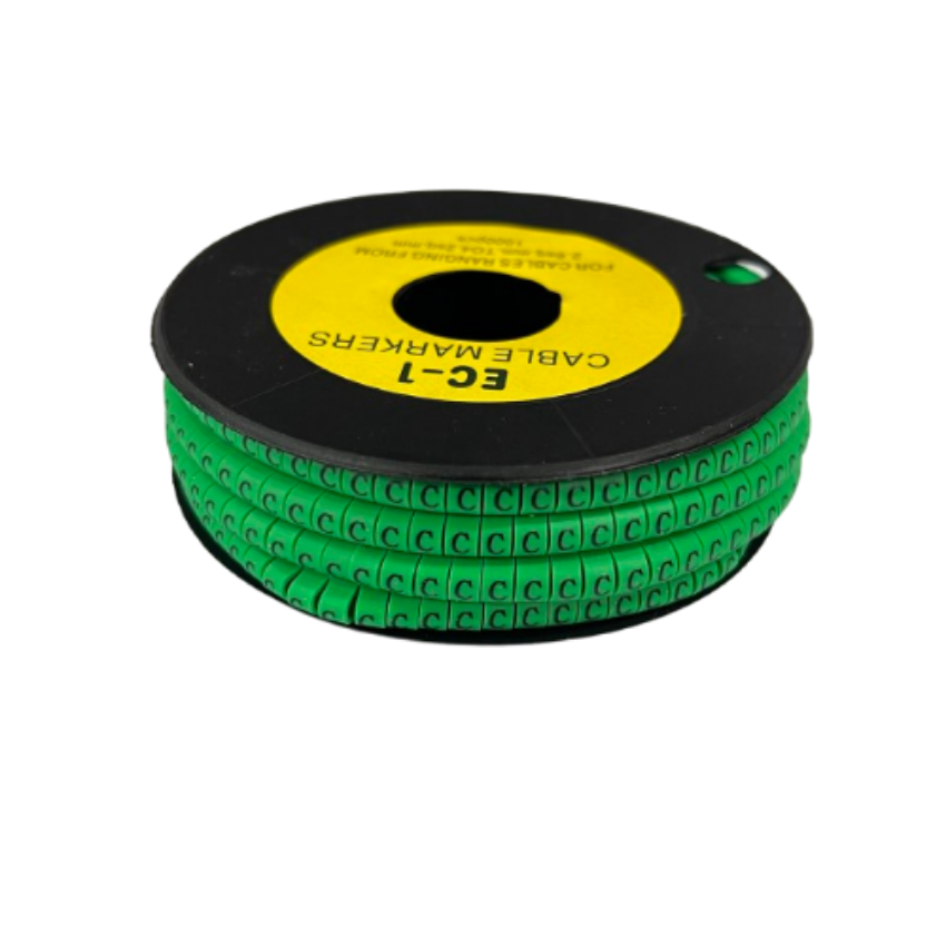 EC-1 cable marker green 1000pcs on a spool for efficient cable management and organization