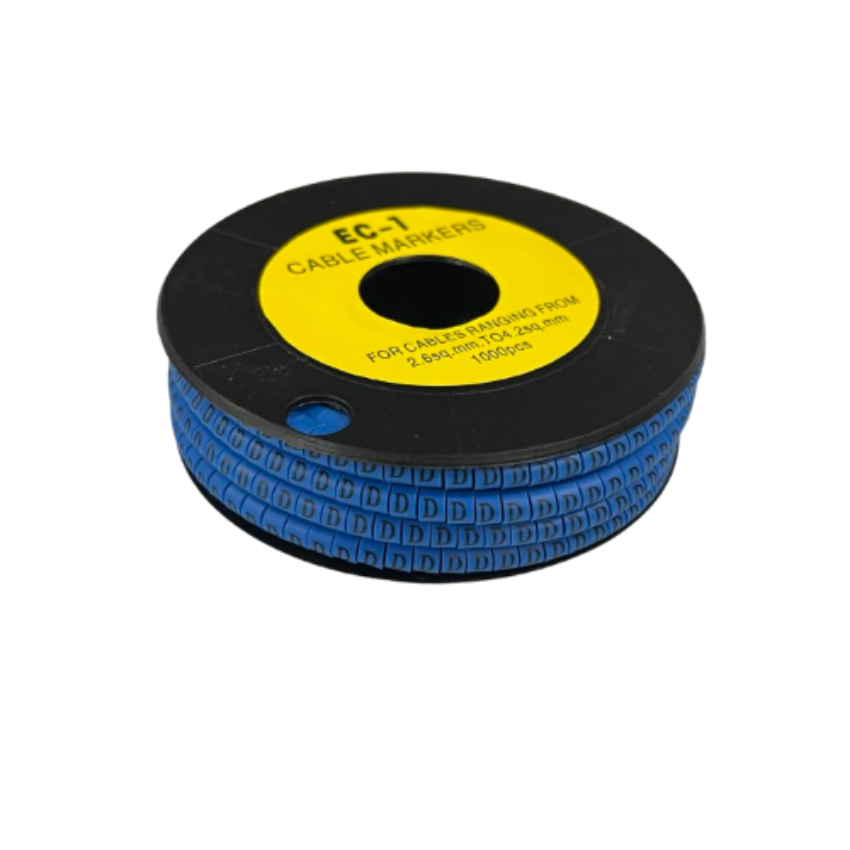 Grippes EC-1B cable marker 1000pcs in blue, suitable for cable sizes from 2.5mm to 7.0mm