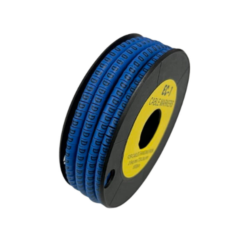 Grippes EC-1B cable marker 1000pcs on a roll in blue for efficient cable organization