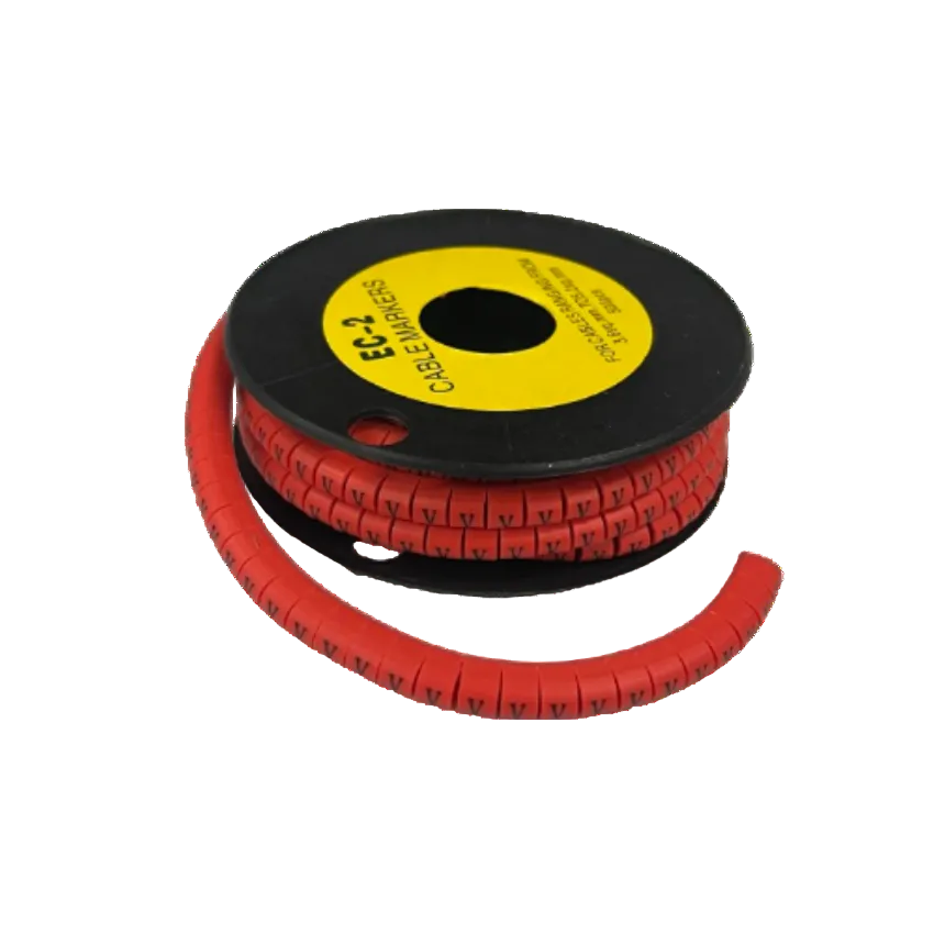 Grippes V cable marker roll featuring durable red design for effective cable organization