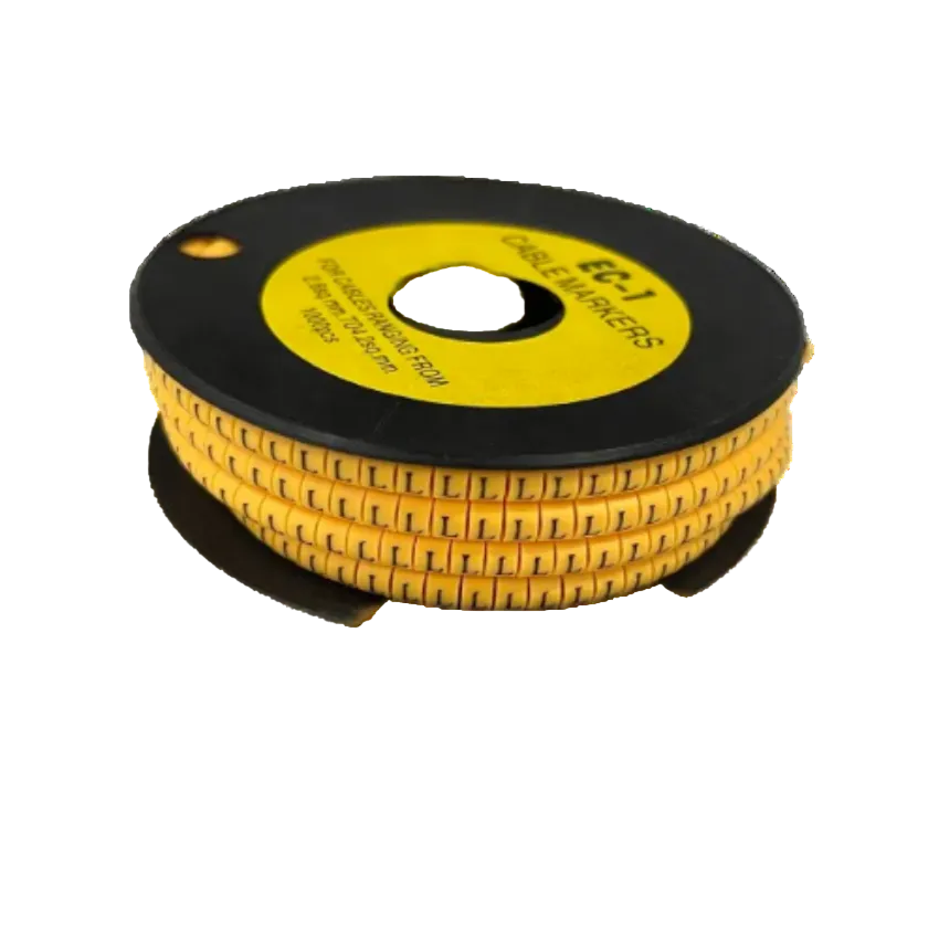 L Marker 2.6mm to 4.2mm cable management spool with yellow markers from China