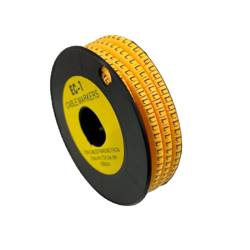 L Marker 2.6mm to 4.2mm yellow cable management markers spool for organizing wires