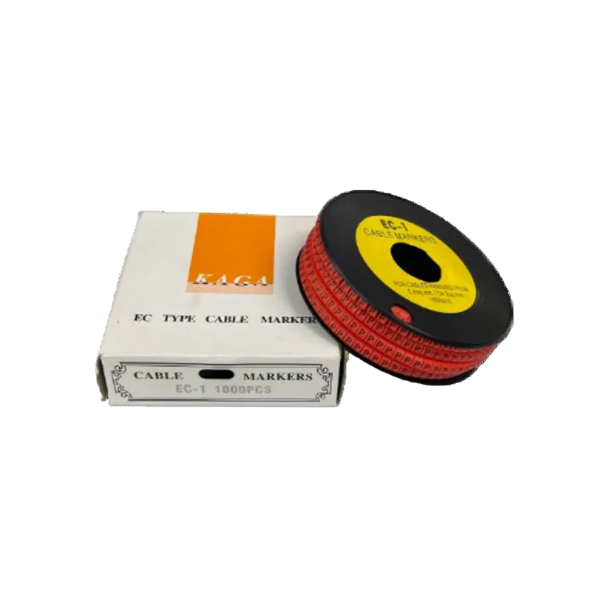Grippes P Marker Red 2.6mm to 4.2mm 1000pc cable management markers on a black spool with white box