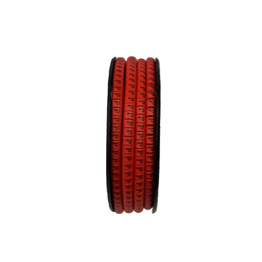 Grippes cable management P Marker Red 2.6mm to 4.2mm 1000pc on spool for wire identification