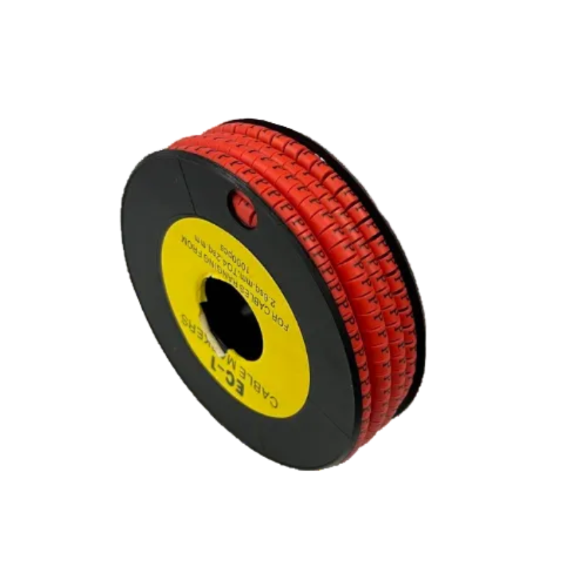 Grippes cable management spool with P Marker Red 2.6mm to 4.2mm 1000pc red markers for wire labeling