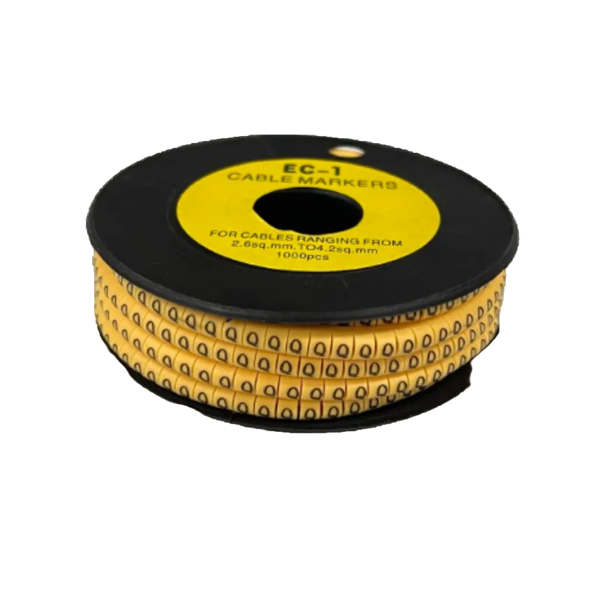 Q Marker 2.6mm to 4.2mm cable markers spool with yellow labeled rings for cable management