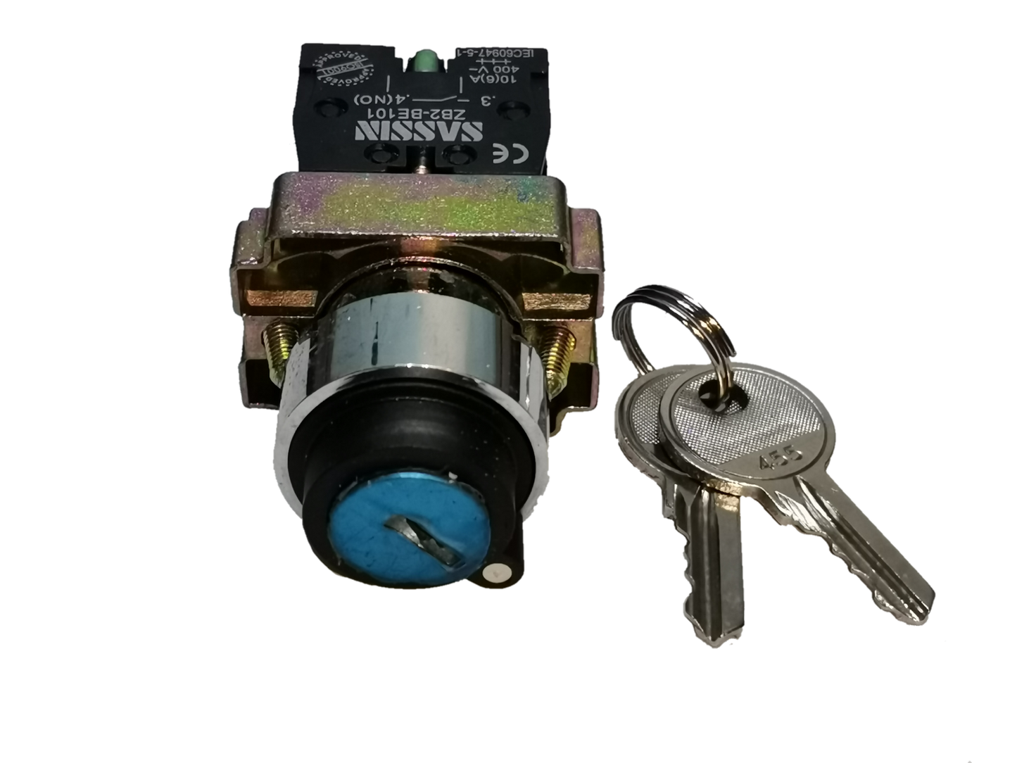 Sassin Key Operated Switch 2P with two metal keys for secure power control