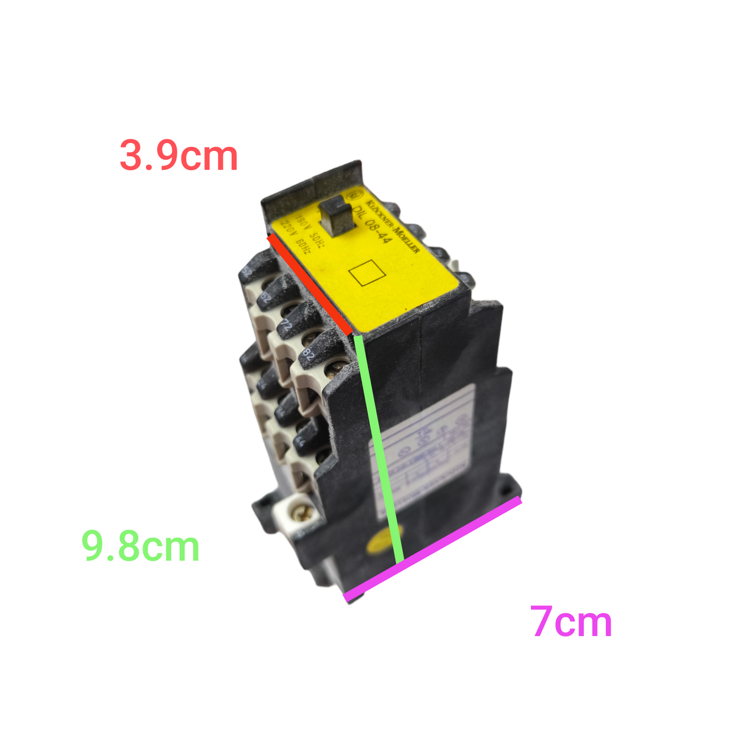 Klockner Moeller magnetic contactor 220V with black and yellow casing for electrical power control