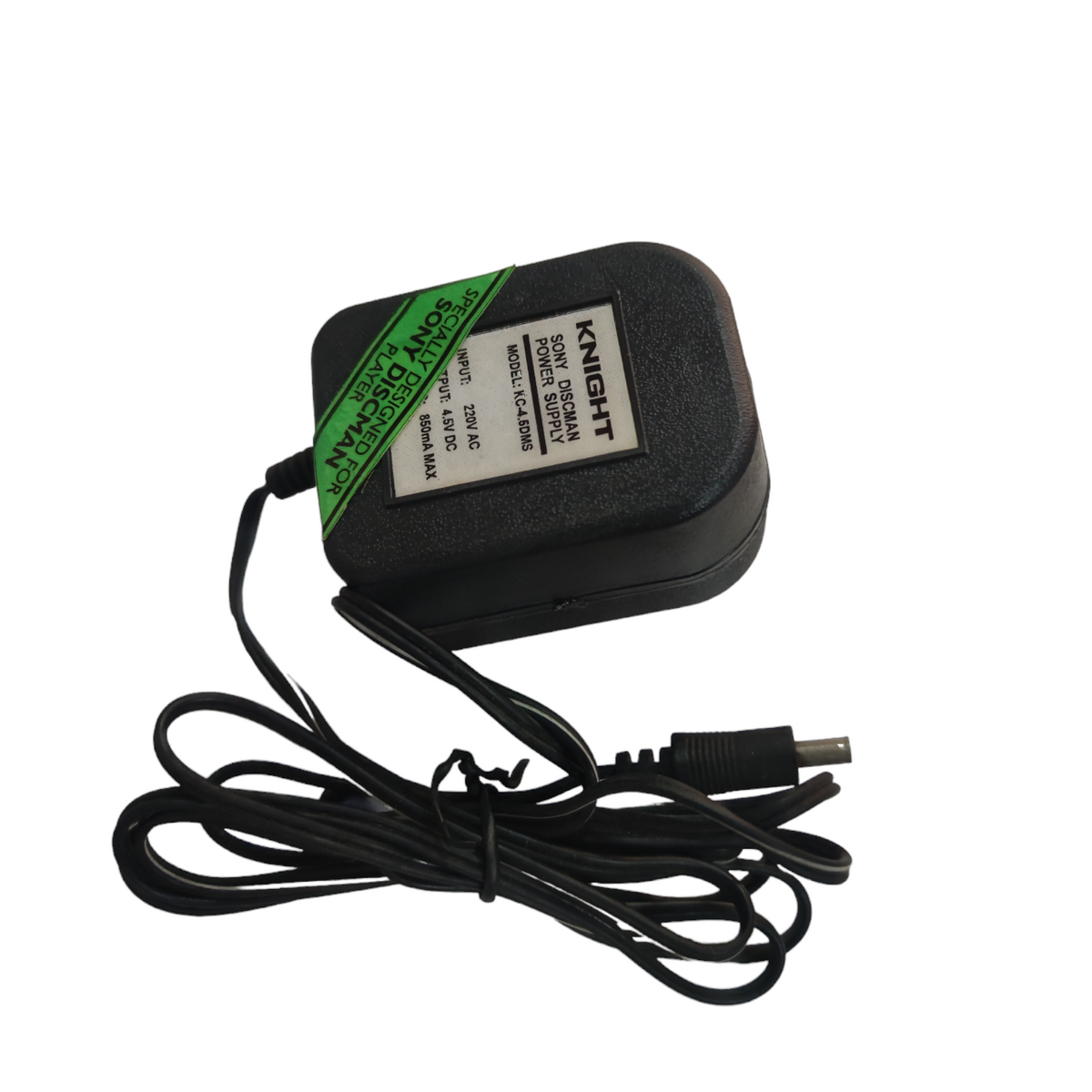 Knight power supply 4.5V DC output 220V input adapter with attached black cable and plug