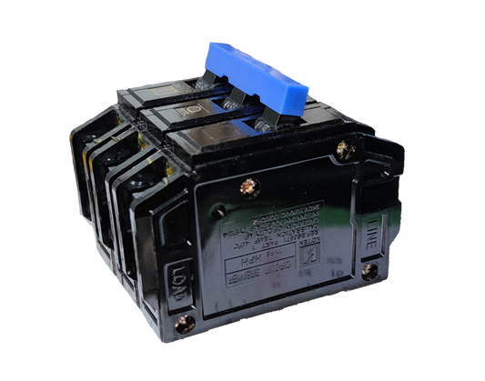 Koten 100A Circuit Breaker Bolt On 3 Phase electrical component with blue handle and black casing