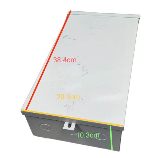 Koten 175A 2P MCCB weatherproof enclosure with dimensions 38.4cm x 20.9cm x 10.3cm for outdoor use