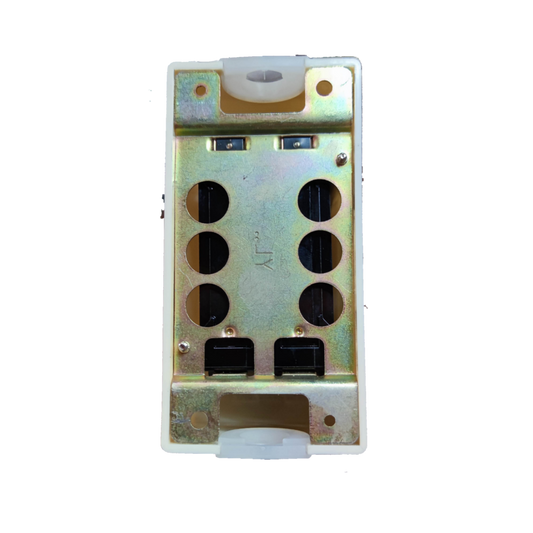 Koten 30A 2P Circuit Breaker with Enclosure showing metal mounting plate terminal openings and plastic housing