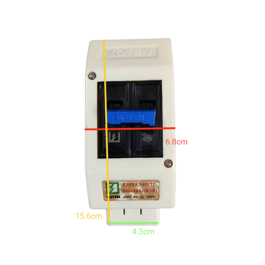 Koten 40A 2Pole Circuit Breaker with Enclosure in white casing for electrical safety