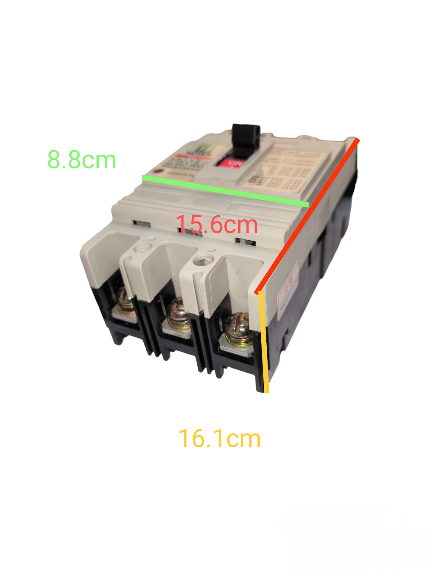 Koten 60A 3Pole Industrial Circuit Breaker with white and black casing and visible terminal screws