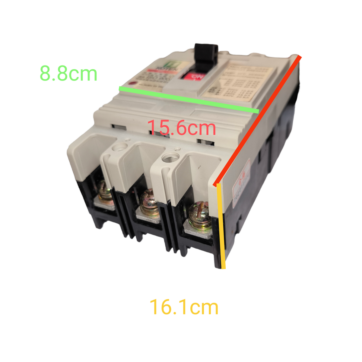 Koten 60A 3Pole Industrial Circuit Breaker with white and black casing and visible terminal screws