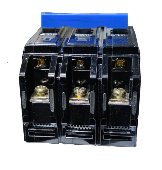 Koten 60A Circuit Breaker Bolt on 3 Pole 220V black electrical component with blue top