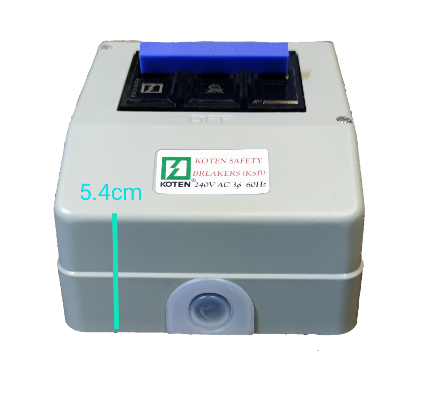 Koten 60A Circuit Breaker with Enclosure 3 Pole white safety breaker box with blue switch