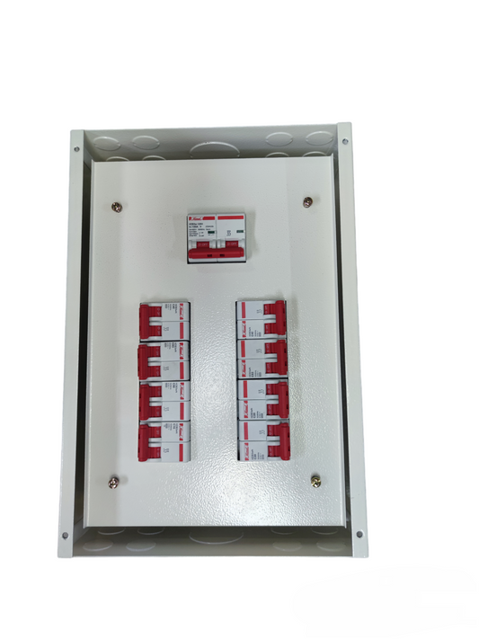 Koten Himel 2 Pole Panel Board 100A featuring multiple circuit breakers for electrical distribution
