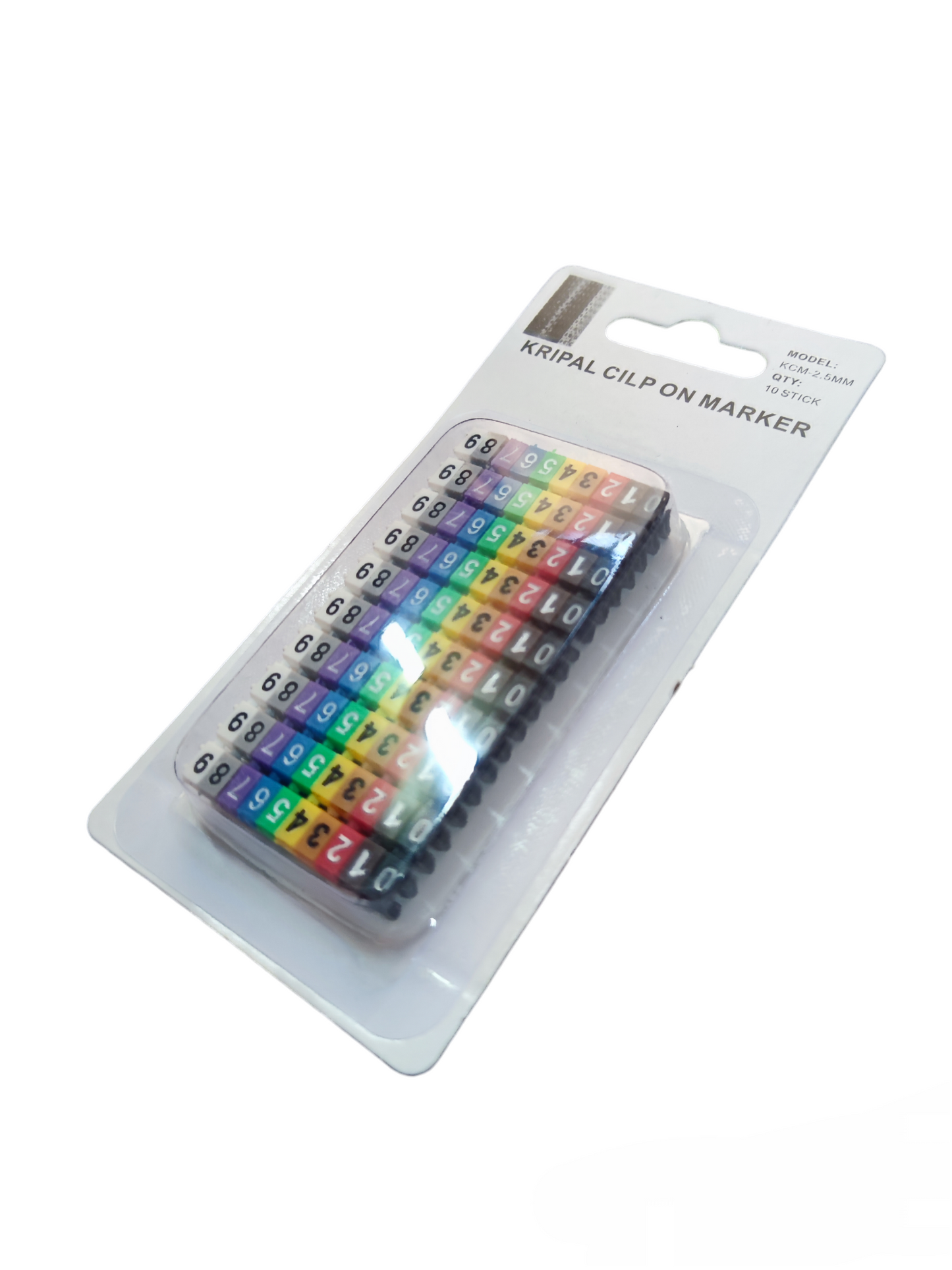 Grippes Cable Marker Clip On 0-9 set with colorful number clips for cable management organization