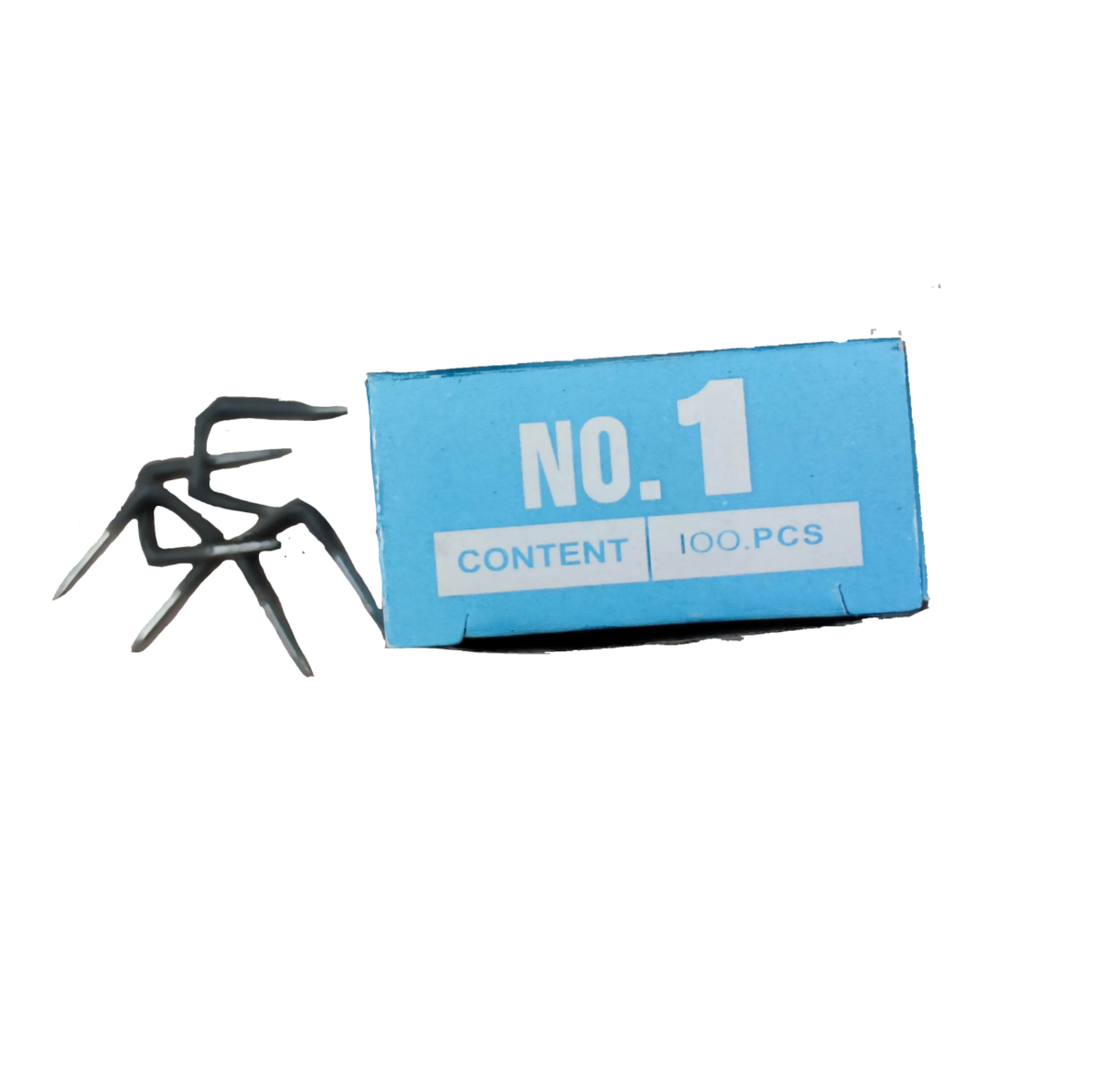 KS cable management insulated staple approximated pack with 100 pieces displayed on blue box