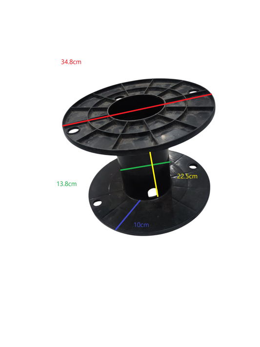 Black large wire spool 30kg capacity for laundry and garment care accessories with measurements