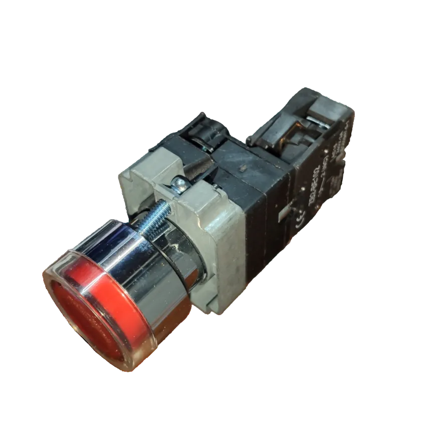 Grippes LED Indicator Lamp 22mm 220V 5A with red lens and black mounting base for power switches