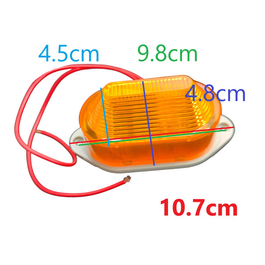 Denko LED Warning Light with Siren 24V DC amber work and safety light with red wires