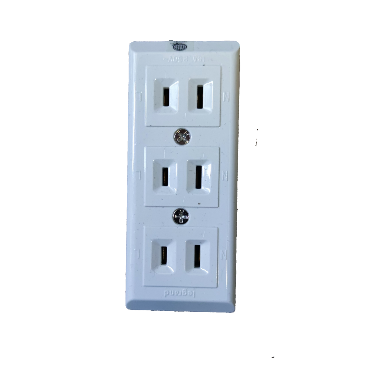 Legrand 3 gang surface outlet white power point with three double socket outlets