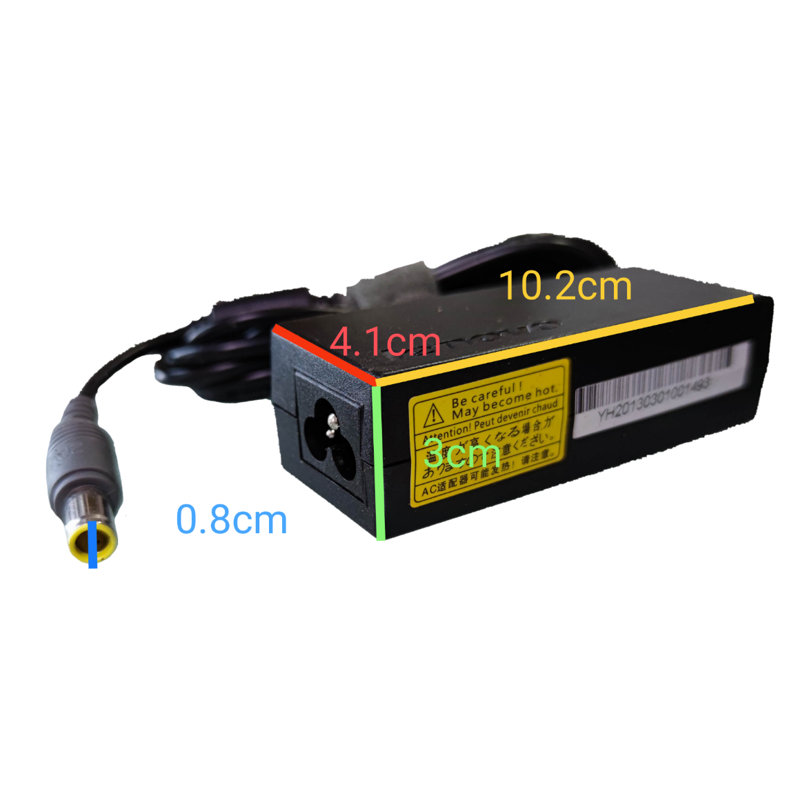 Lenovo Laptop Adaptor 20V DC with multiple dimensions for optimal performance and compatibility