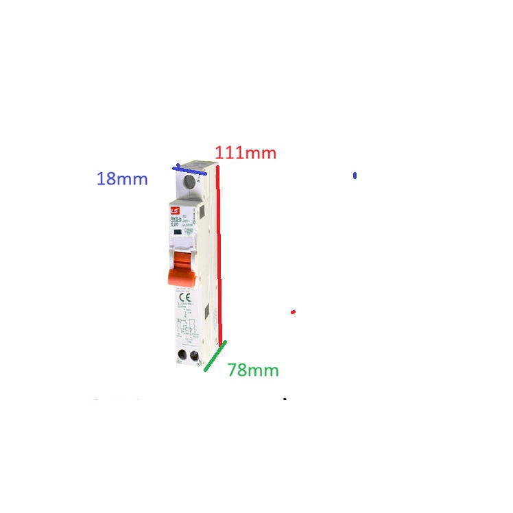 LS RCCB 15A 230V circuit breaker with compact design and clear voltage specifications