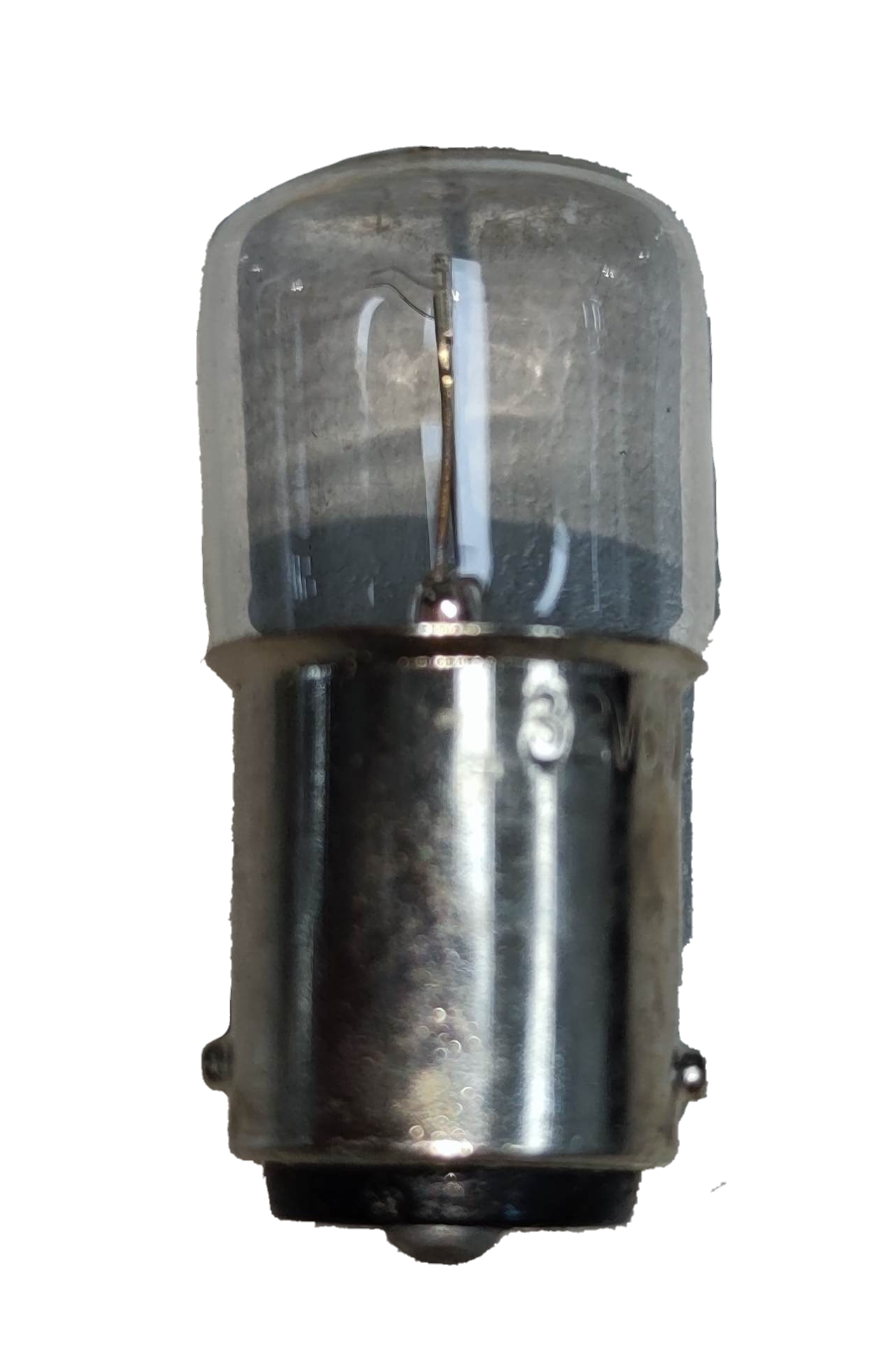 Machine Bulb B15 Double Contact incandescent bulb with clear glass and metal base from China