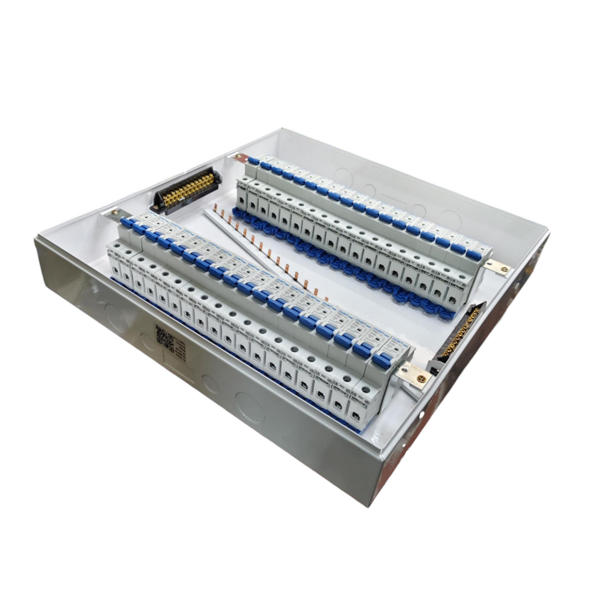 Chint and ZY electrical panel featuring 125A 1 Pole DZ158 Main Miniature circuit breakers in organized rows