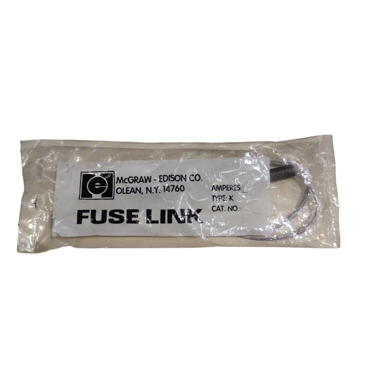 10A type K fuse link Mcgraw - Edison in clear packaging for electrical circuit protection