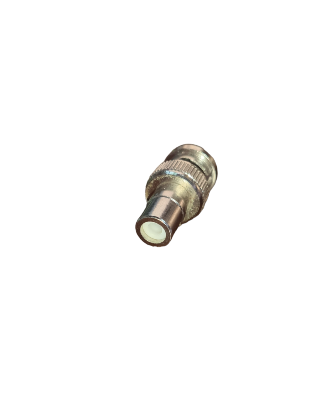 BNC male to RCA jack adapter with metal construction for secure audio and video connection