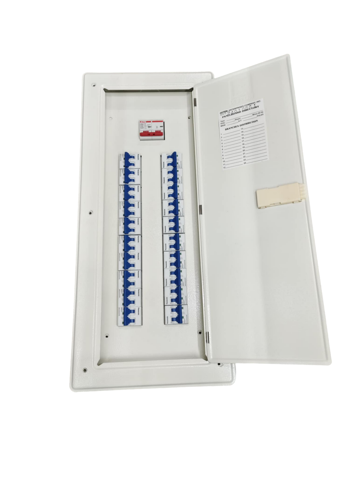 Miniature Circuit Breaker 20 Branches 2 Pole electrical panel with blue switches by Panasonic and Himel