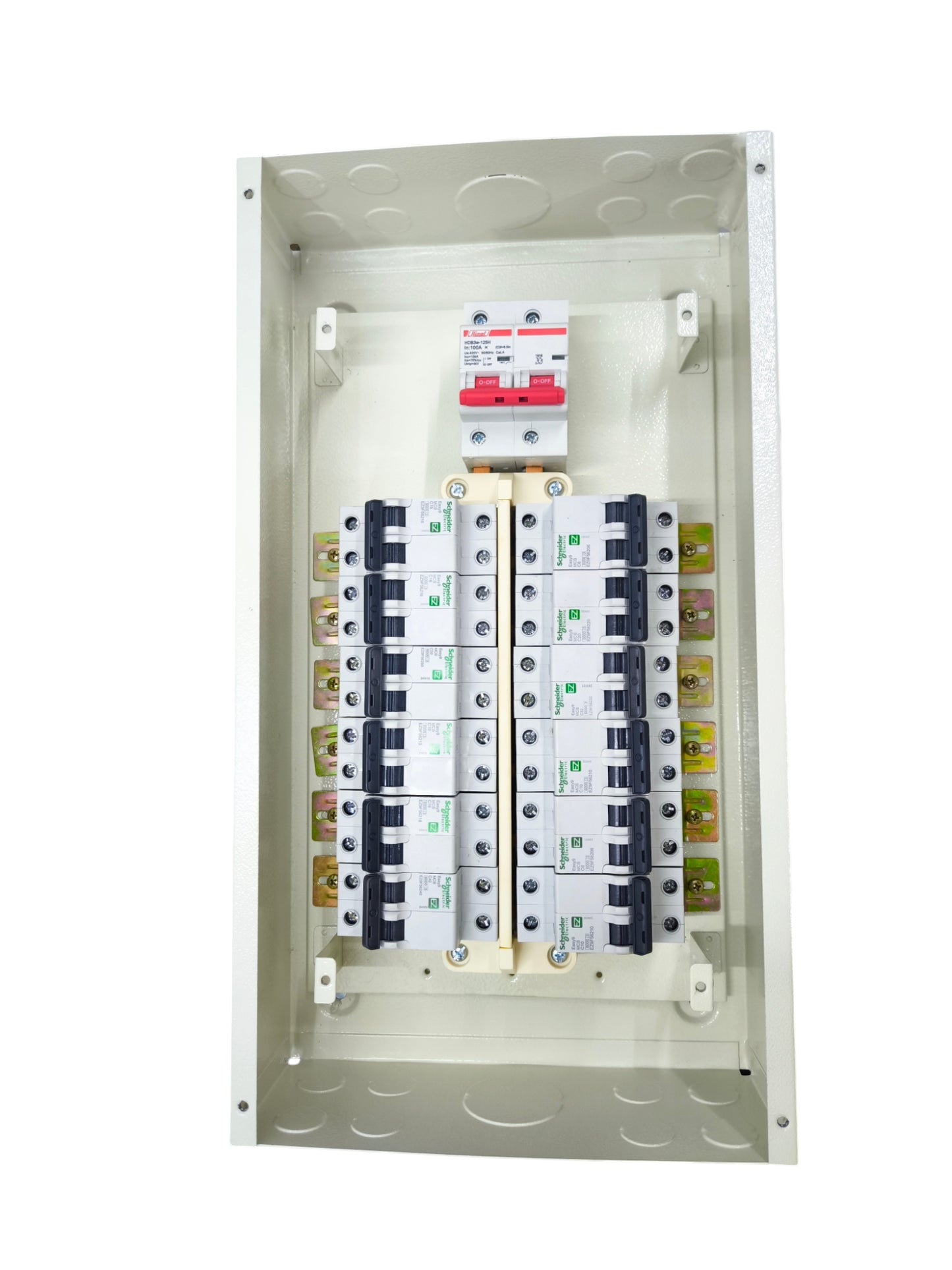 Electx Electrical Supply Miniature Circuit Breaker Panel With 12 Branches in metal enclosure